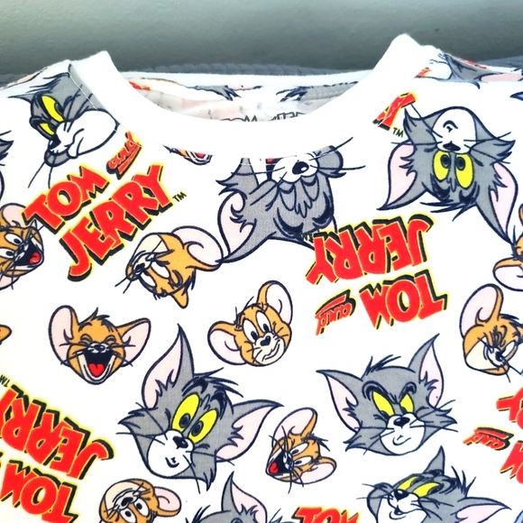 Tom and Jerry Graphic Cartoon Crewneck Sweatshirt Size L - Picture 2 of 6